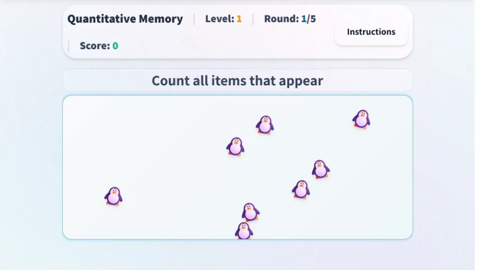 Quantitative memory — counting game screenshot